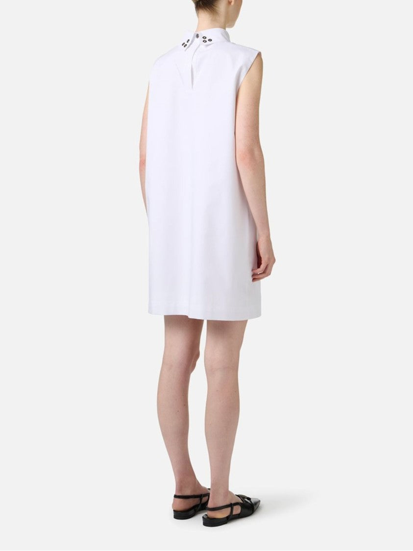 Iceberg White High Neckline Mini Dress