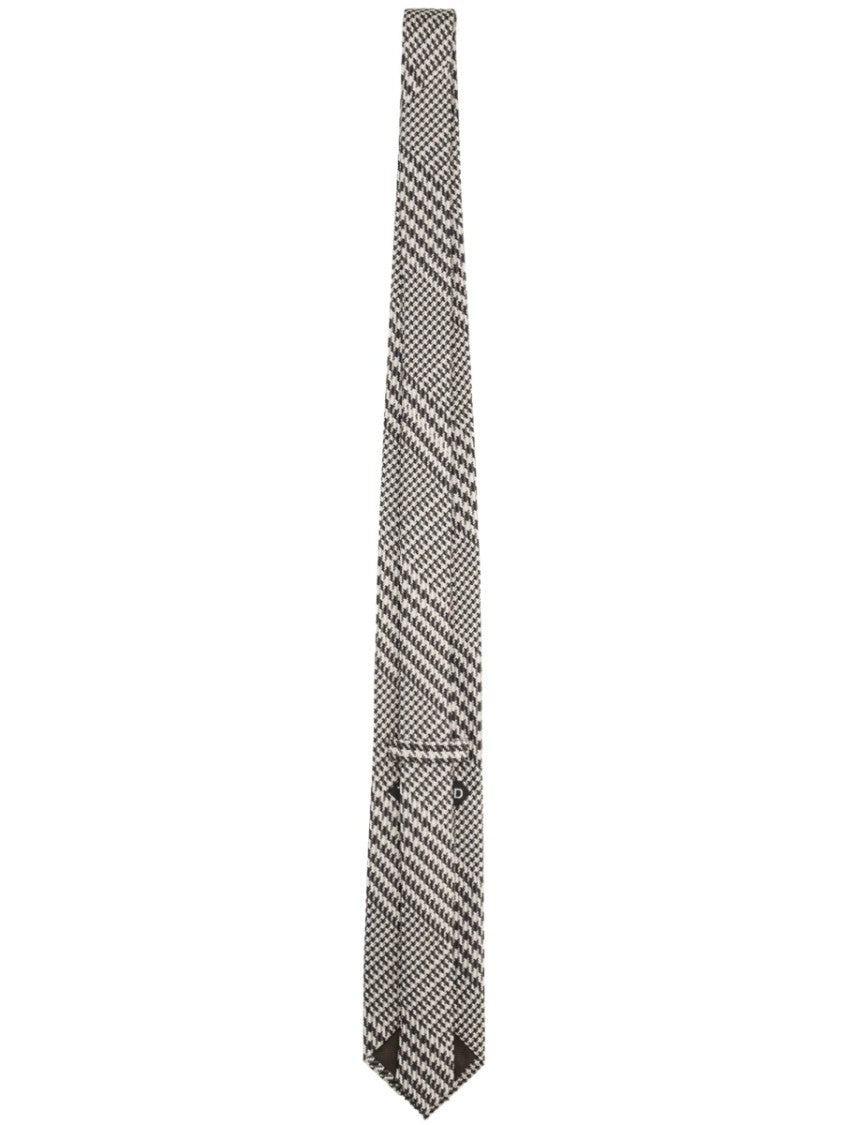 Tom Ford Black Houndstooth Pattern Silk Tie