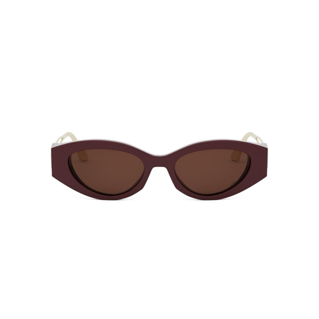 Dior Cat-Eye Sunglasses With Angular Burgundy Frame