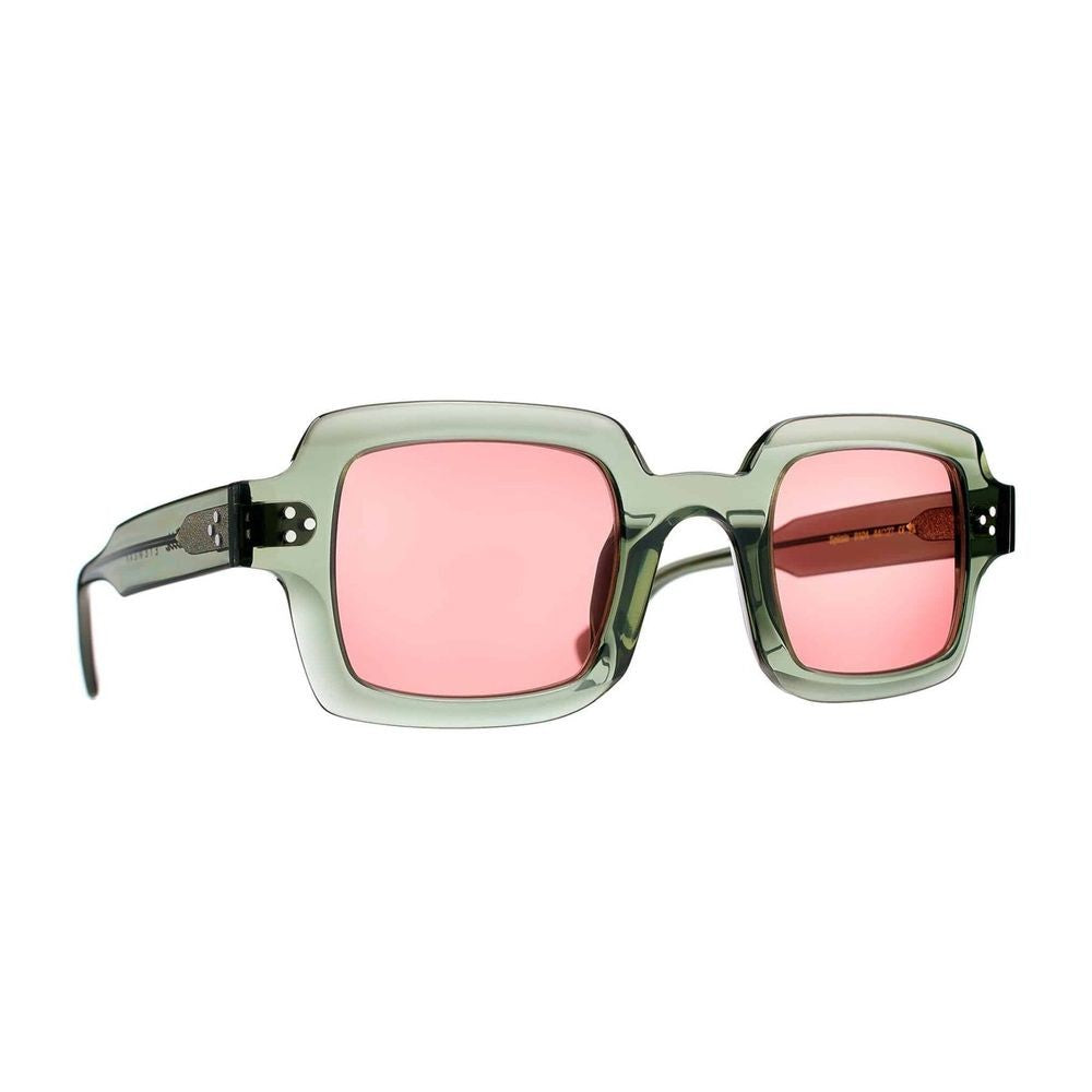 Talla Spiral Height Square-Frame Sunglasses In Translucent Green Acetate