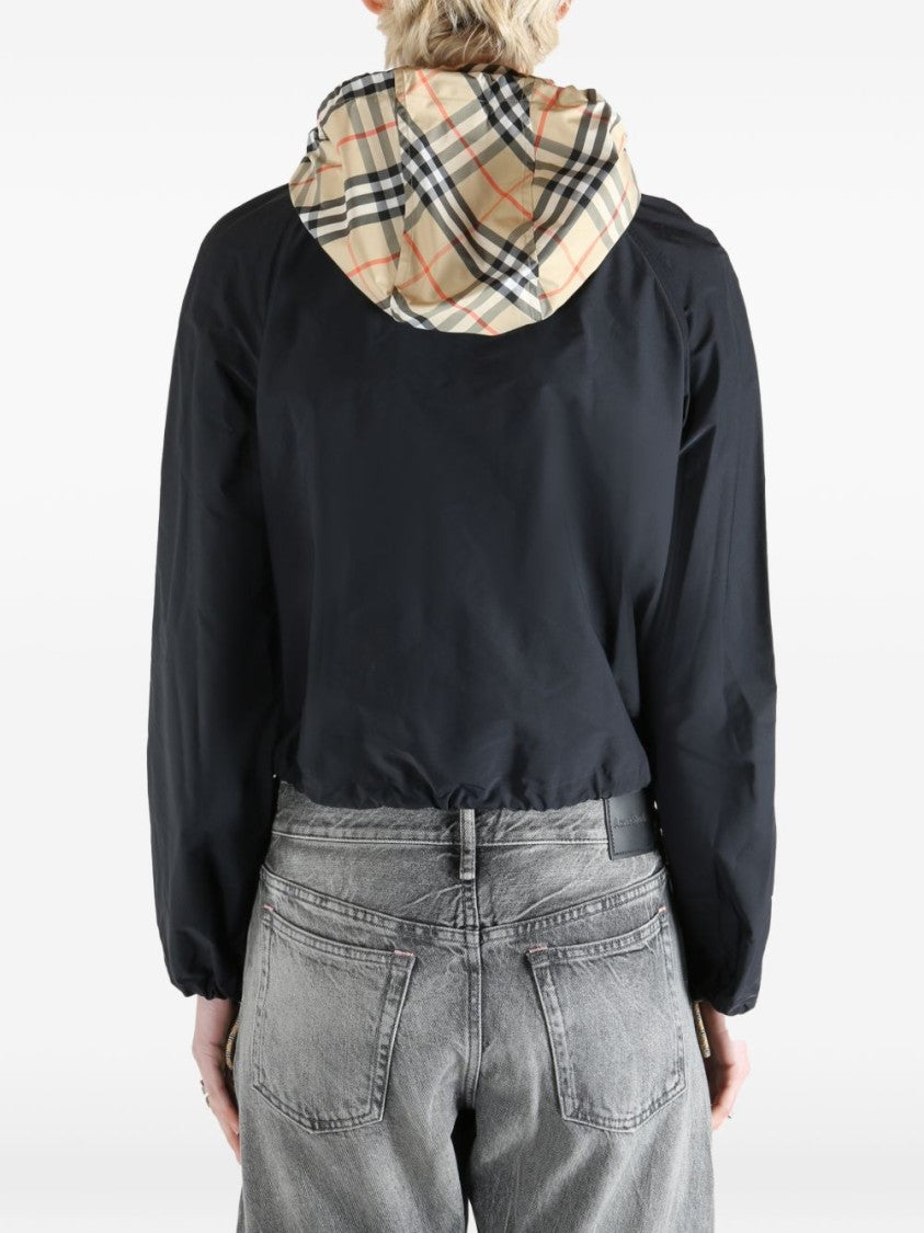 Burberry Cropped Black Jacket With Hood