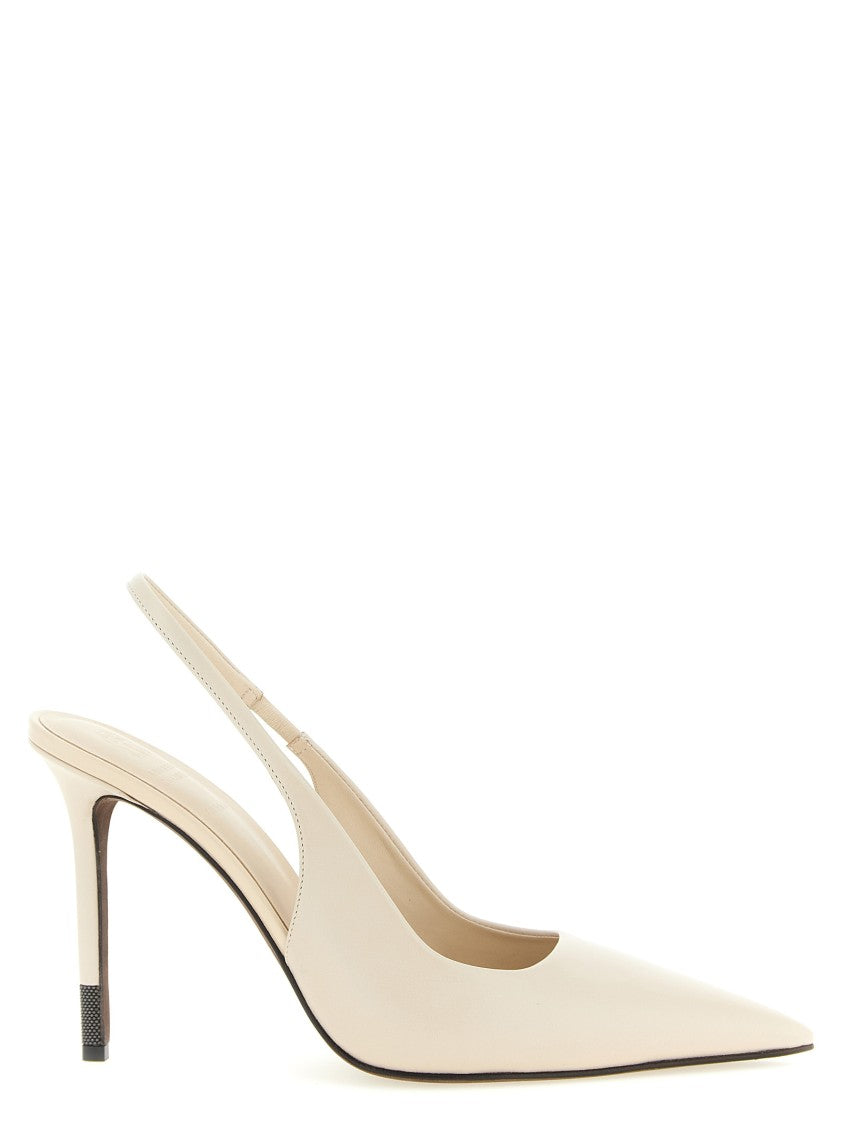Brunello Cucinelli 'Monile' Leather Pointed Slingbacks
