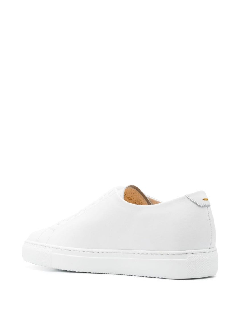 Doucal's White Leather Sneakers With Cushioned Insole