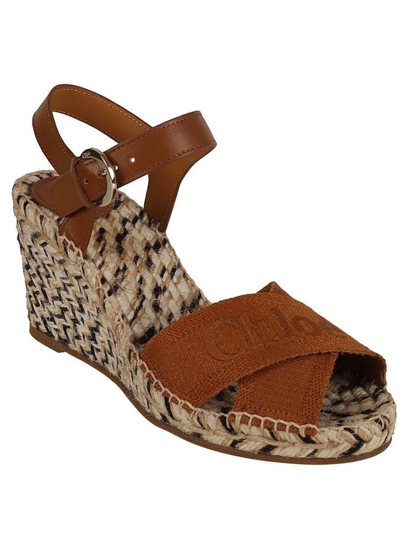 Chloé Wedge Sandals With Woven Jute Sole