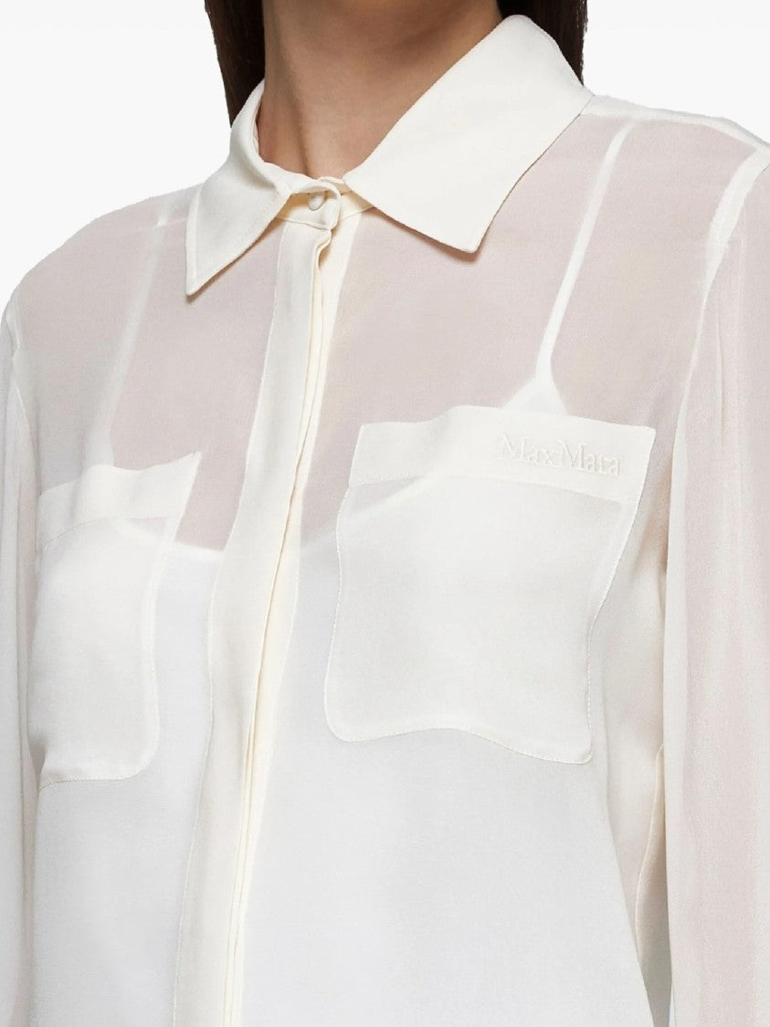 Max Mara Lightweight Sheer White Top