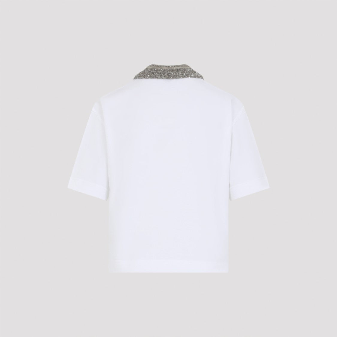 Brunello Cucinelli Cotton Polo Shirt With Paillette-Embellished Collar