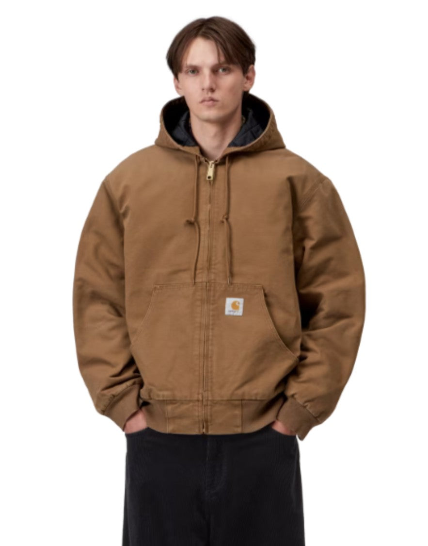 Carhartt Wip Brown Dearborn Canvas Hooded Quilted Jacket