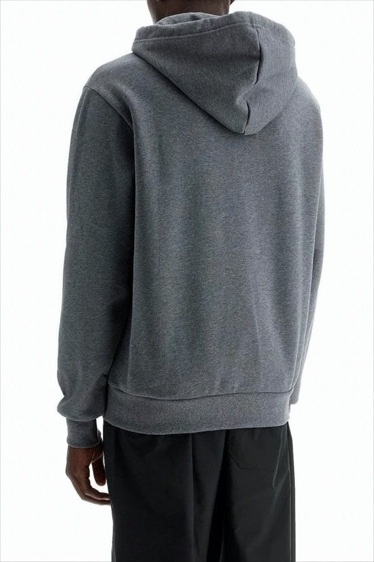 A.P.C. Grey Cotton Hoodie With Subtle Branding