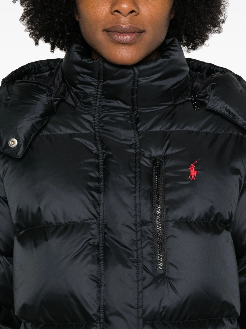 Polo Ralph Lauren Cropped Insulated Coat With Quilted Design And Detachable Hood
