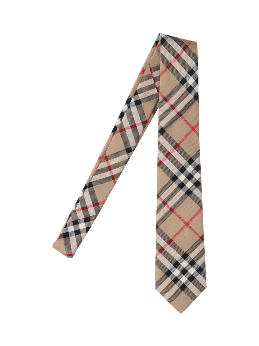 Burberry "Vintage Check" Tie, Beige Silk