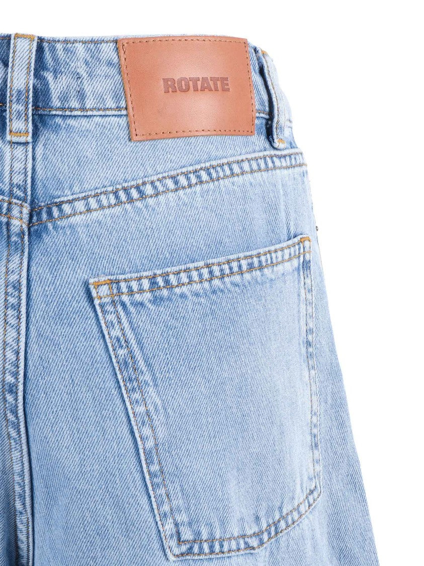 Rotate Blue Draped Barrel Leg Jeans