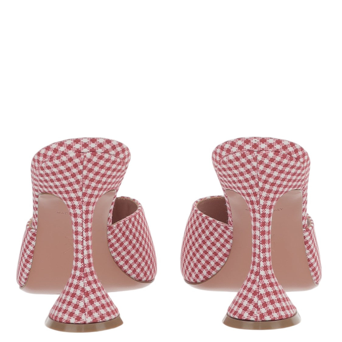 Amina Muaddi Lupita Open-Toe Sandals With Chunky Heel And Gingham Pattern