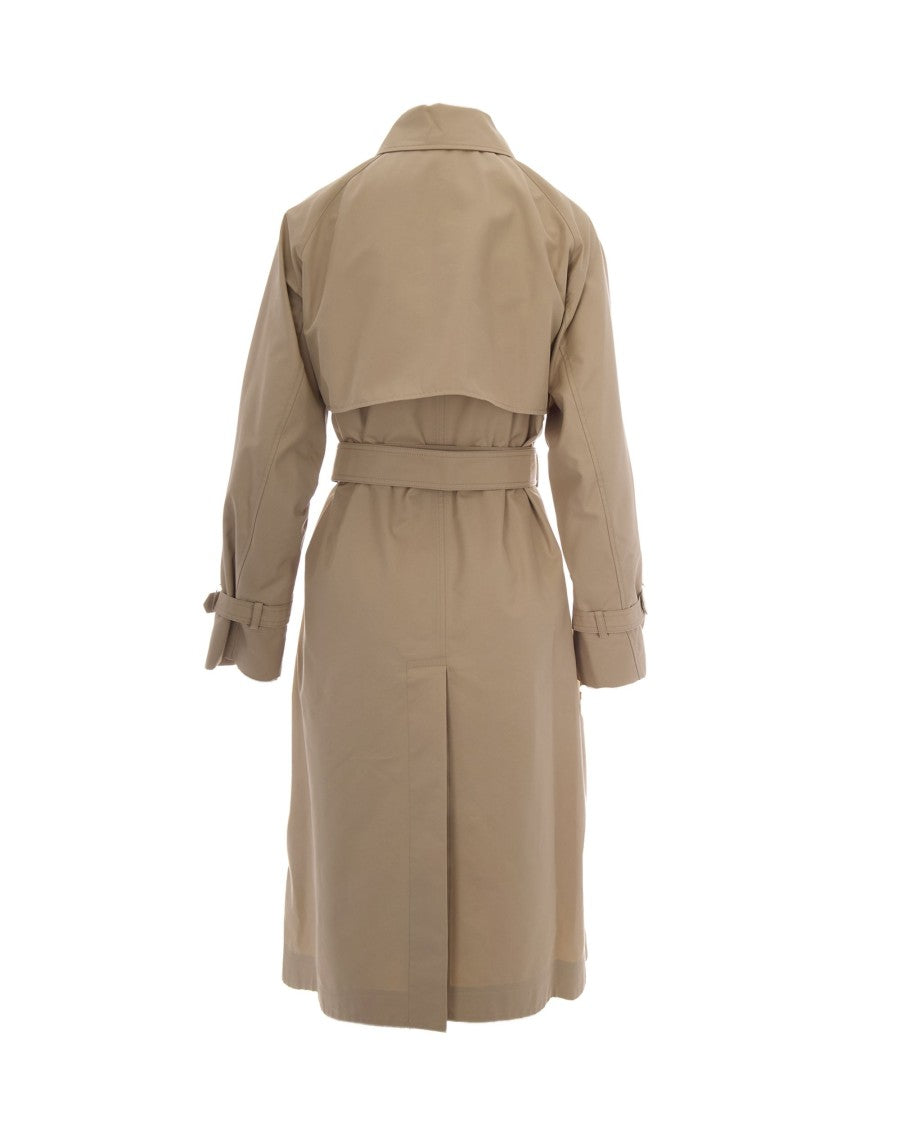 Max Mara Reversible Midi Trench Coat With Cape Overlay And Central Vent