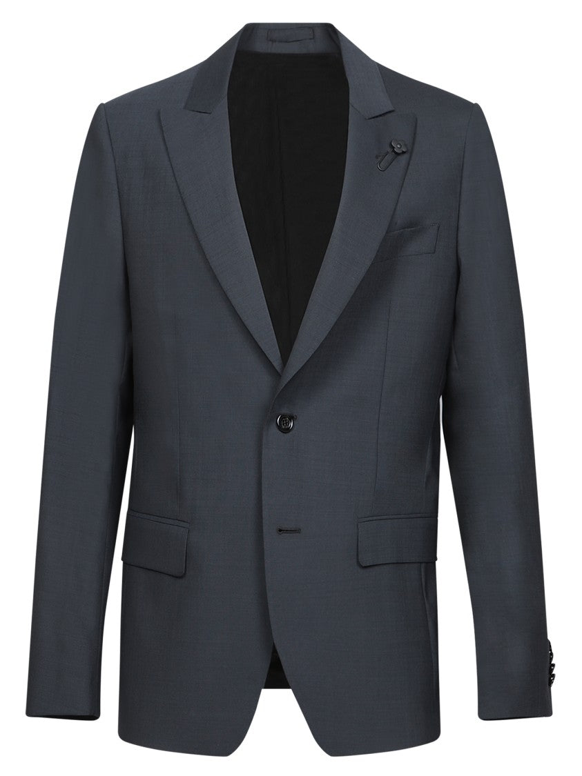 Lardini Tailored Dark Grey Suit With Notch Lapels