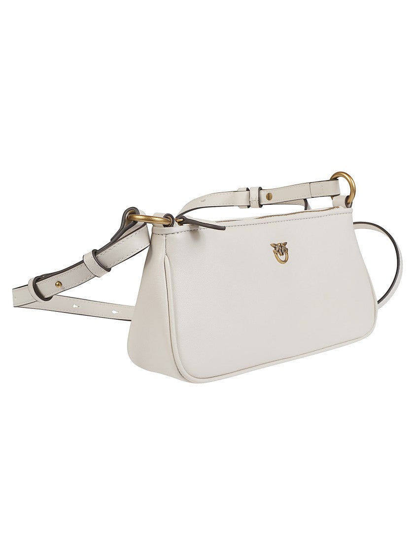 Pinko Half Moon Baguette Mini Leather Shoulder Bag