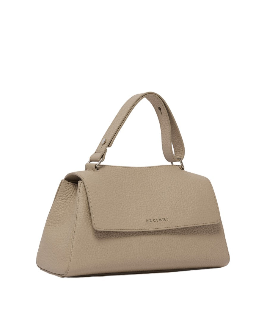 Orciani Trapezoidal Longuette Handbag With Flap Closure