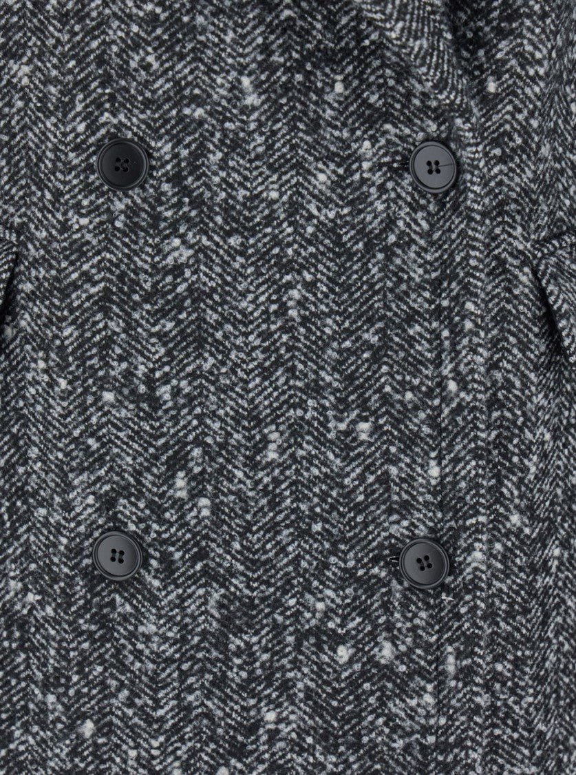 Plain Grey Double-Breasted Coat