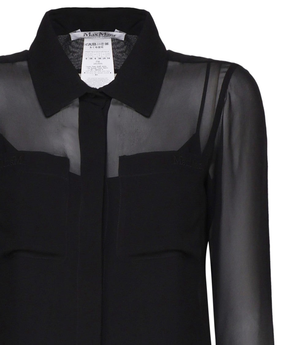 Max Mara Sheer Silk Blouse With Classic Collar