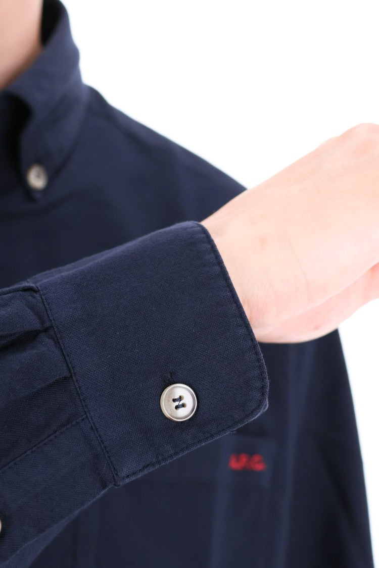 A.P.C. Relax Fit Cotton Piquet Shirt With Pocket