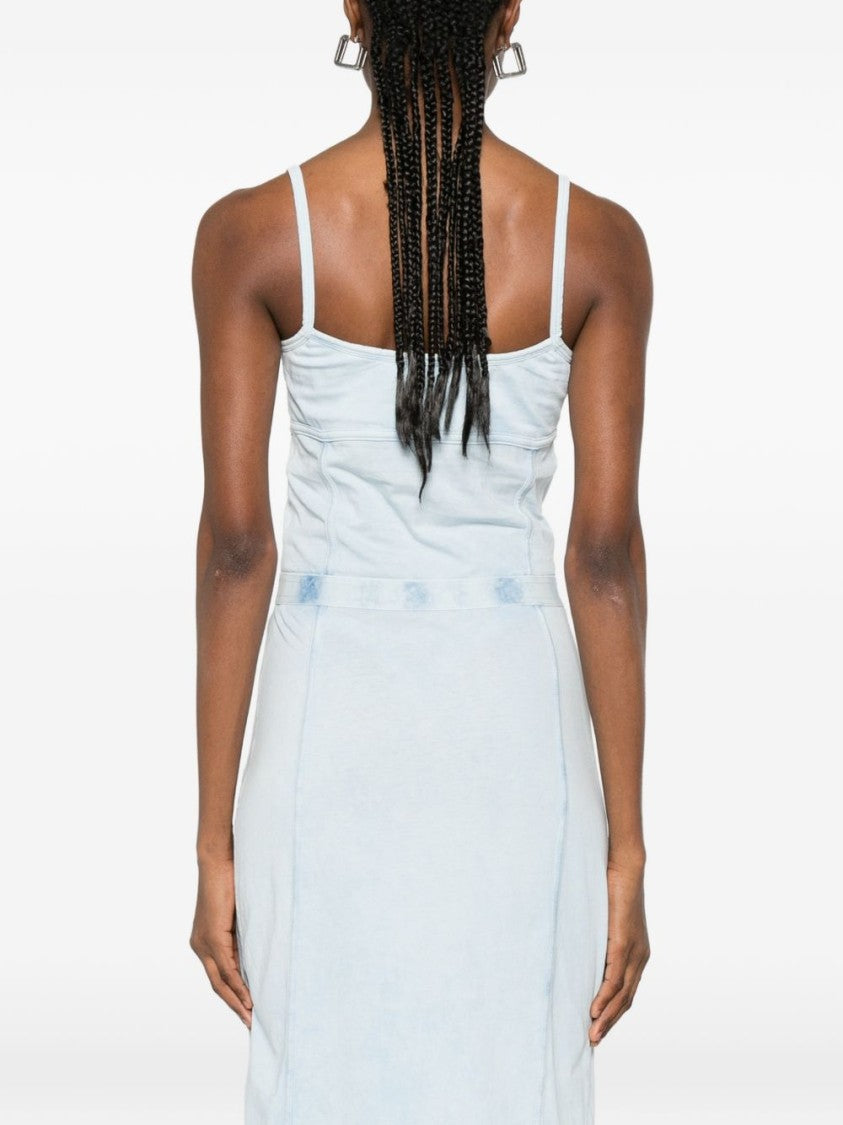 Diesel Blue White Panelled Slim Midi Dress