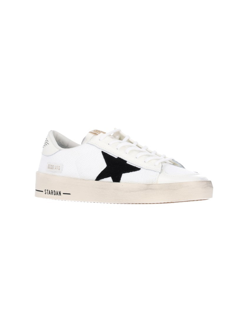 Golden Goose White Stardan Mesh Leather Sneakers