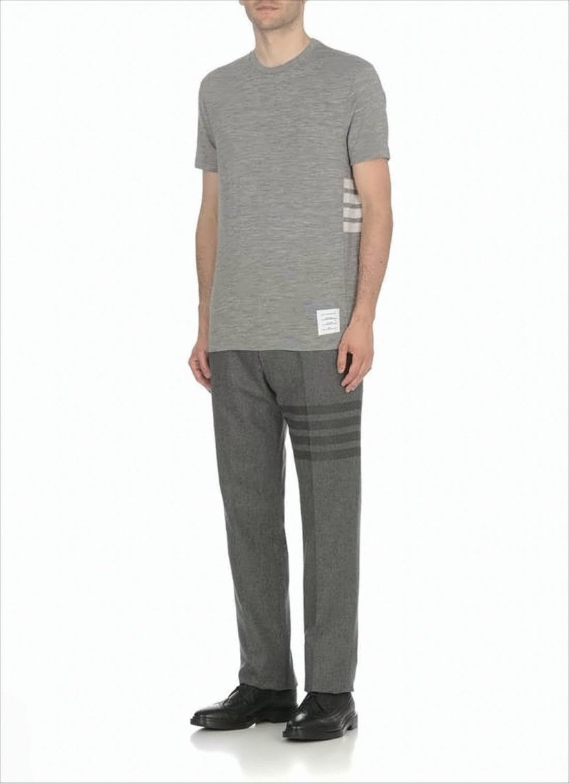 Thom Browne Heathered Grey Short-Sleeve T-Shirt With Tailored Fit