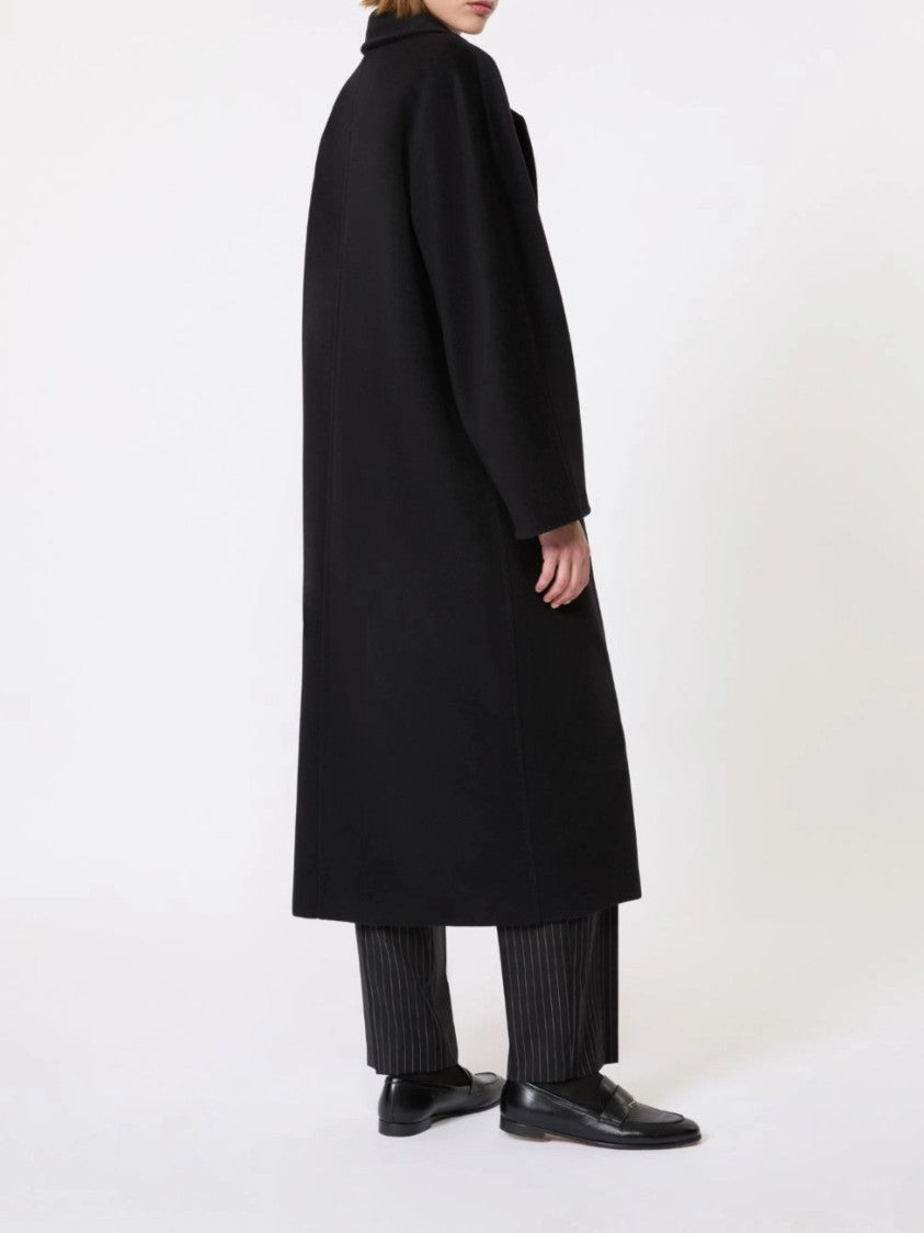 Max Mara Madame Double-Breasted Minimalist Long Coat