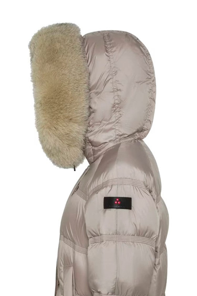 Peuterey Taupe Hooded Quilted Polyester Puffer Jacket