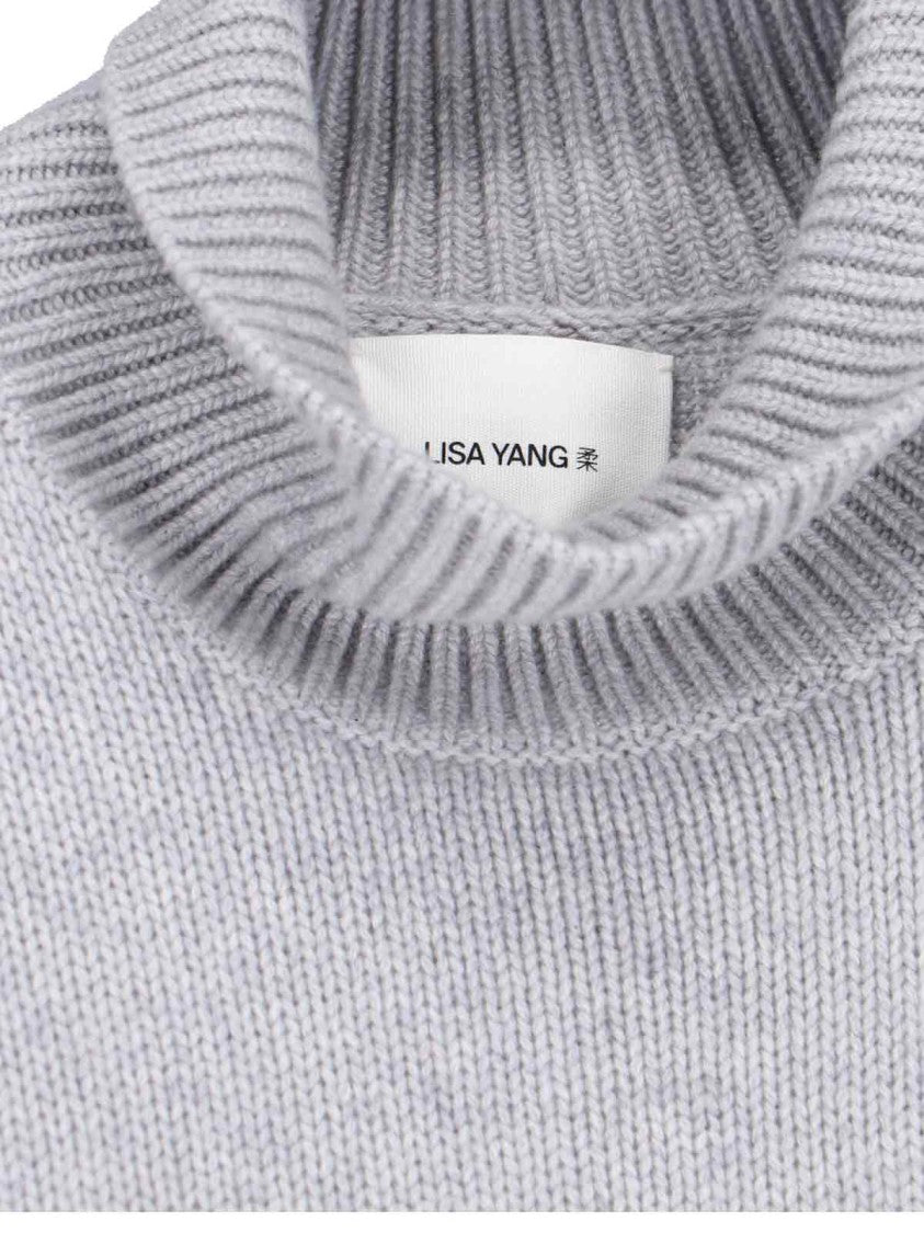 Lisa Yang Cropped Sweater With High Ribbed Turtleneck