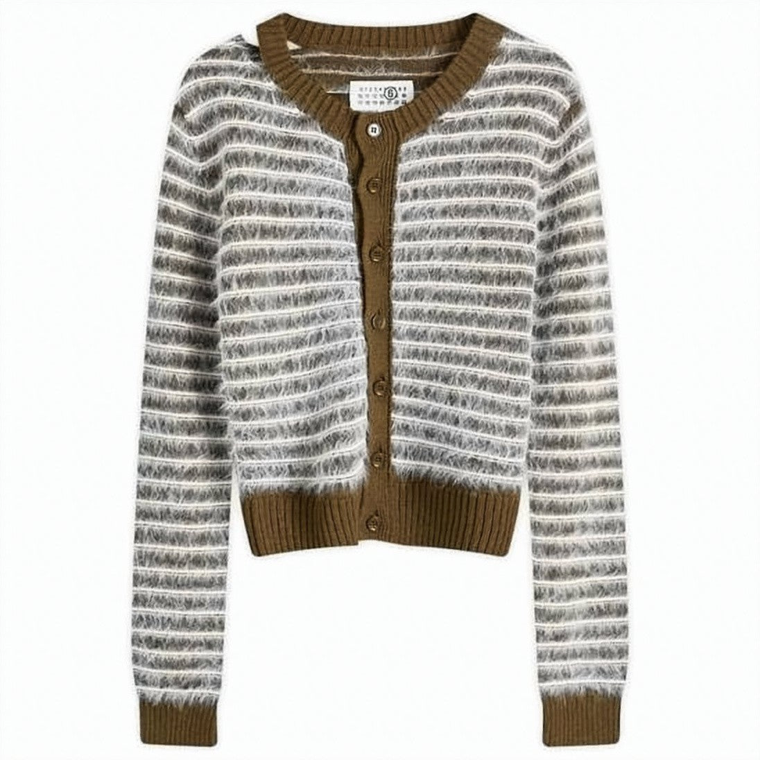 Mm6 By Maison Margiela Soft Textured Striped Cardigan