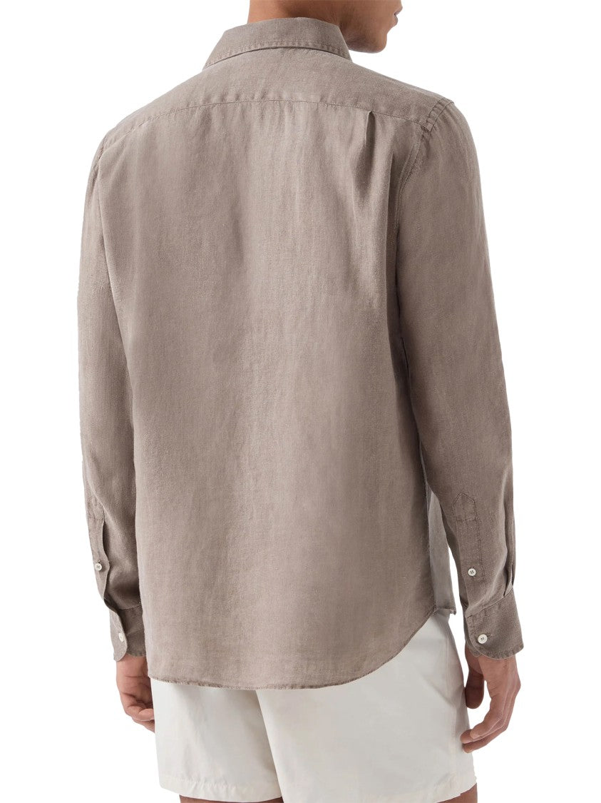 Mc2 Saint Barth Relaxed Fit Linen Shirt With Vintage Aesthetic