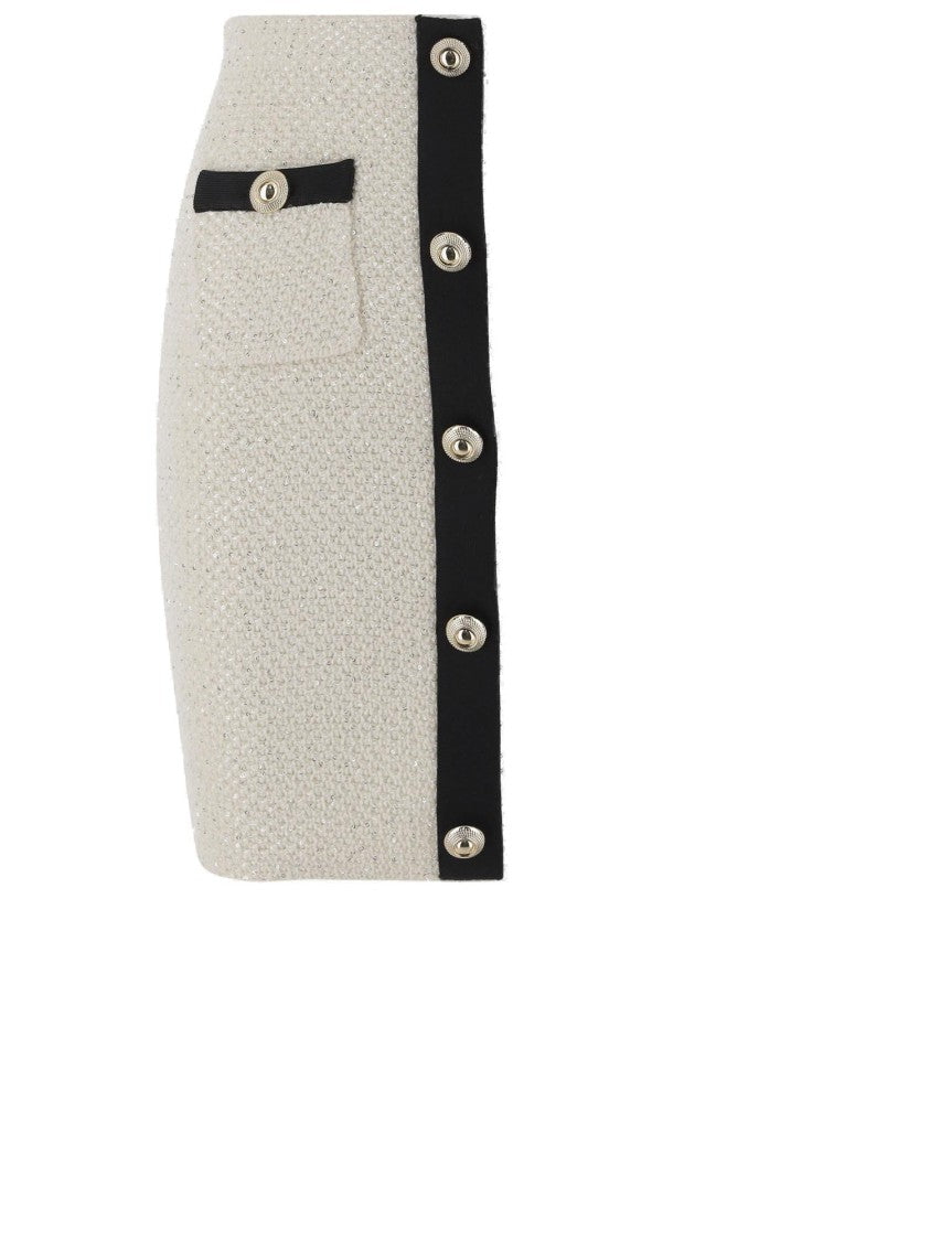 Self-Portrait High-Waisted Sequin Knit Skirt