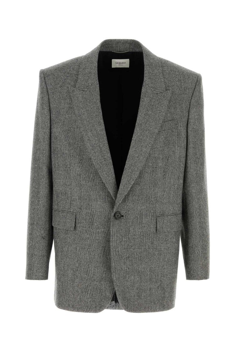 Saint Laurent Embroidered Wool Blazer