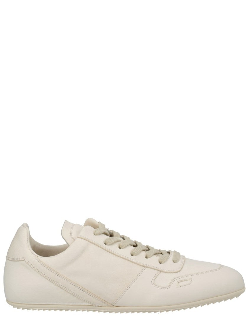 Rick Owens Minimal Low-Profile Tonal Laces Lambskin Sneakers