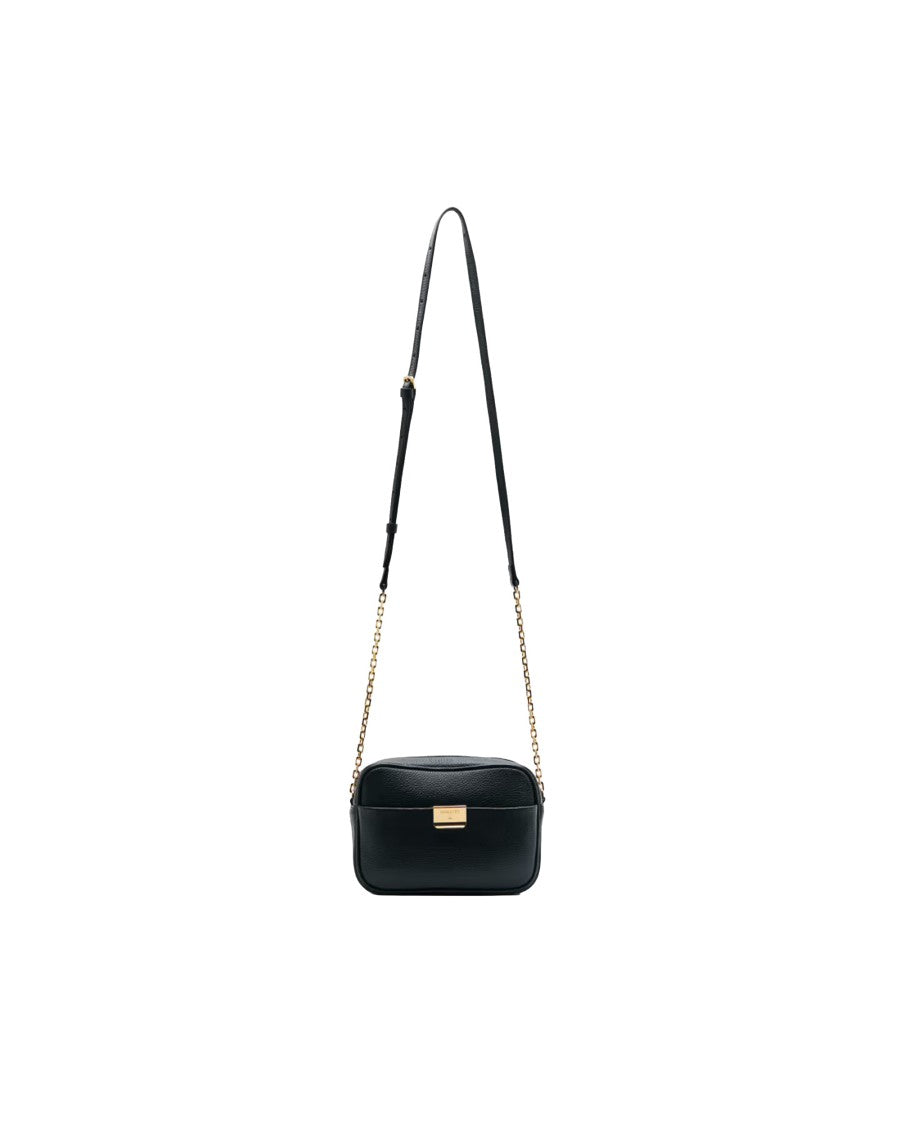 Patrizia Pepe Black All Day Textured Calf Leather Bag