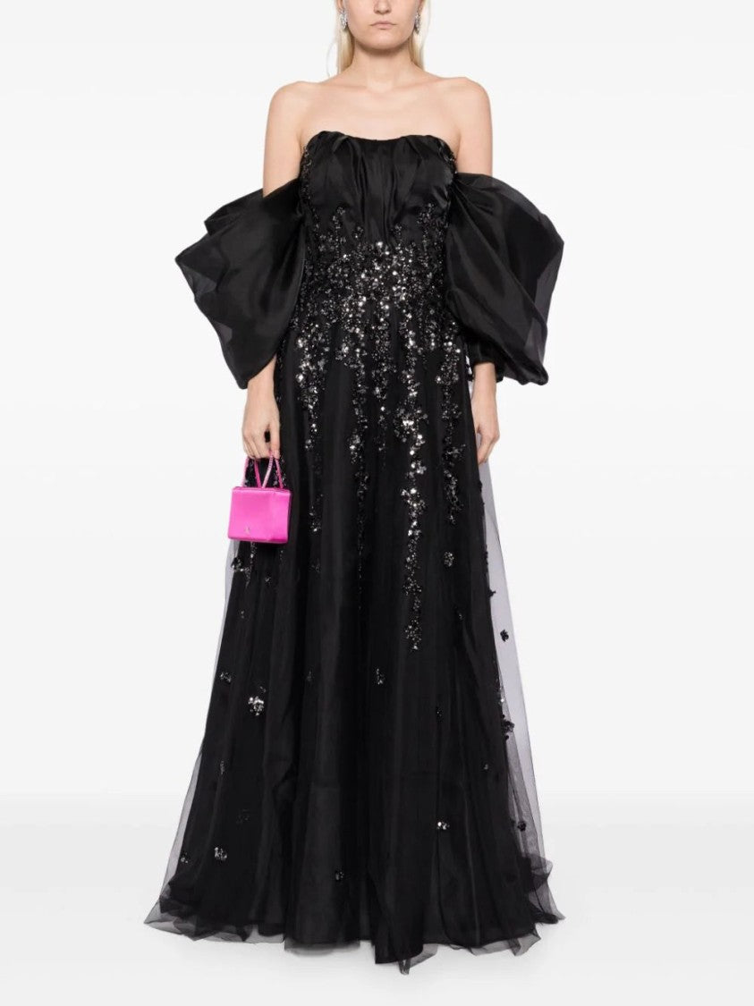 Saiid Kobeisy Organza Dress With Dotted Beading