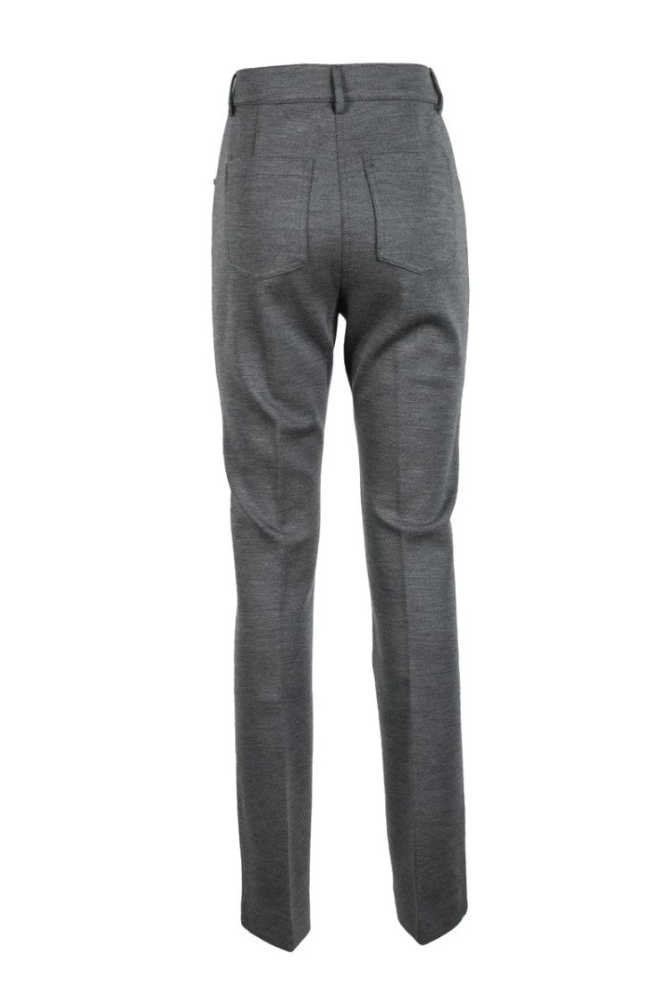 Sportmax Tailored Grey Trousers With Concealed Fastening