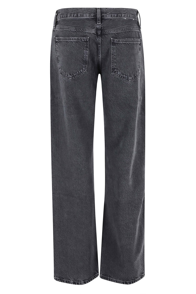Agolde Black Low Rise Loose Button-Fly Cotton Jeans