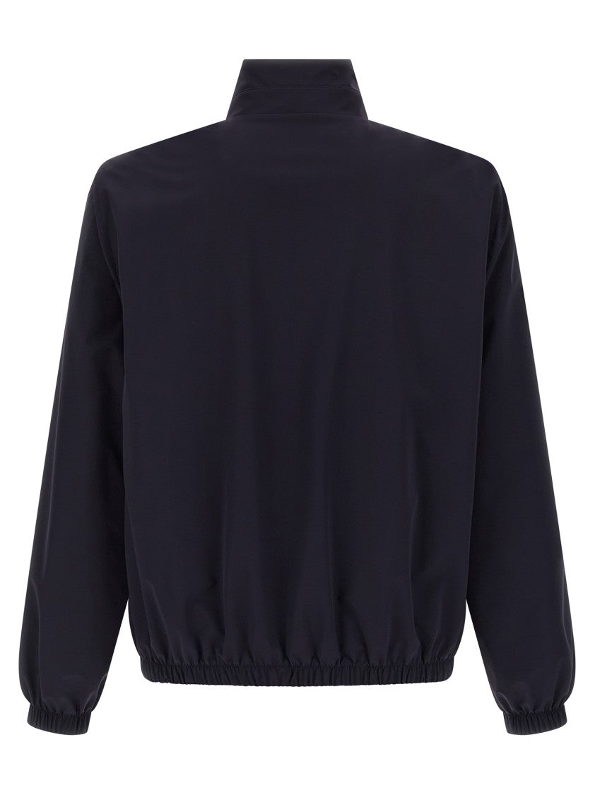 Brunello Cucinelli Reversible Black Jacket With Technical Fabric And Wool Mélange