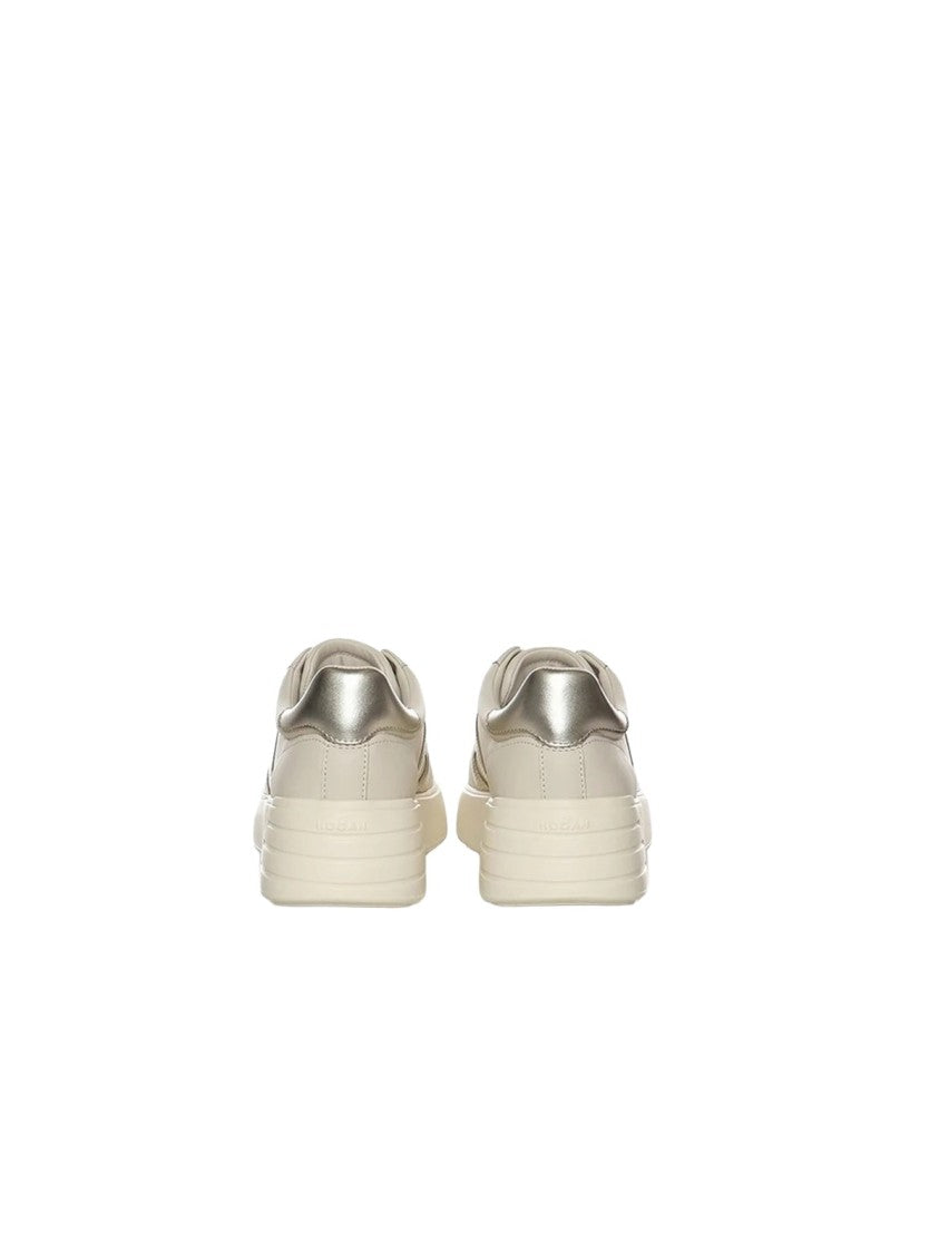 Hogan Perforated Cream Sneakers With Cushioned Sole