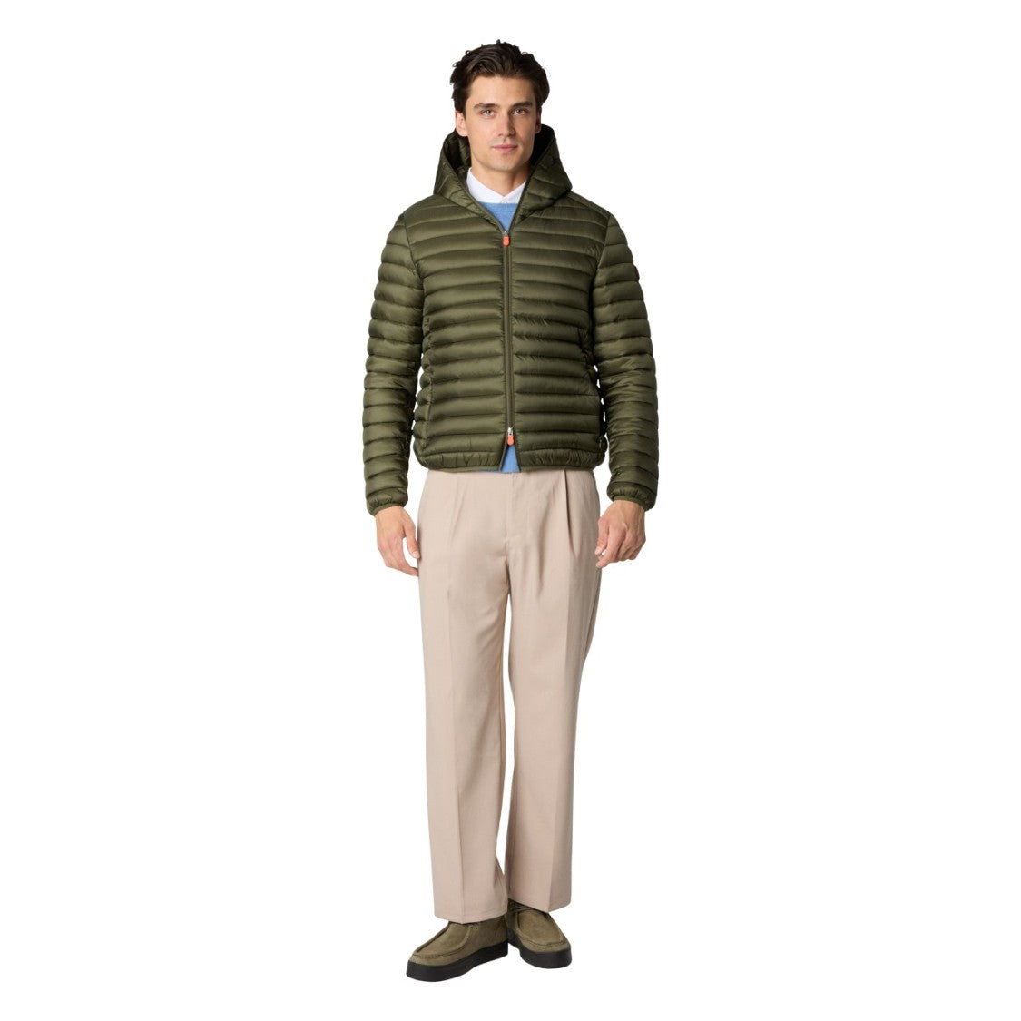 Save The Duck Lightweight Quilted Casual Jacket With Two-Way Hood