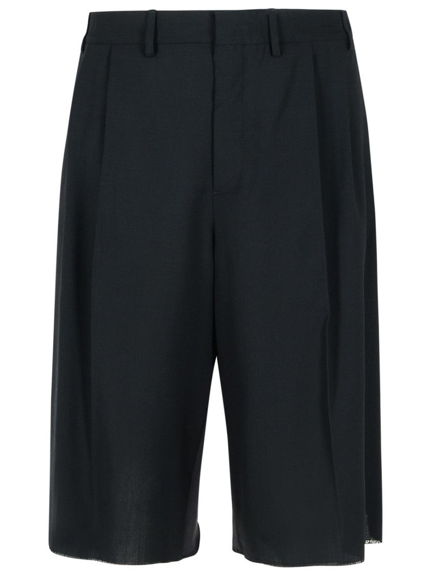 Mm6 By Maison Margiela Black Virgin Wool Bermuda Shorts