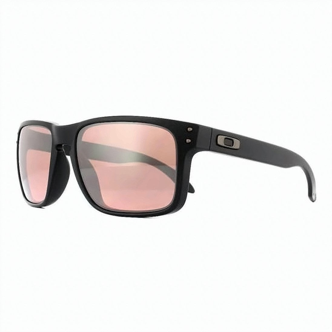 Oakley Matte Black Rectangular Sunglasses With Reflective Lenses