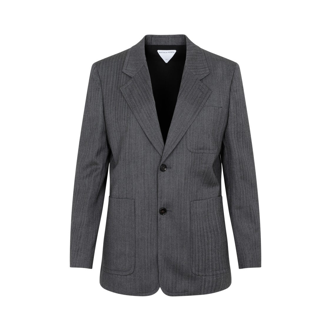 Bottega Veneta Grey Wool Chevron Jacket
