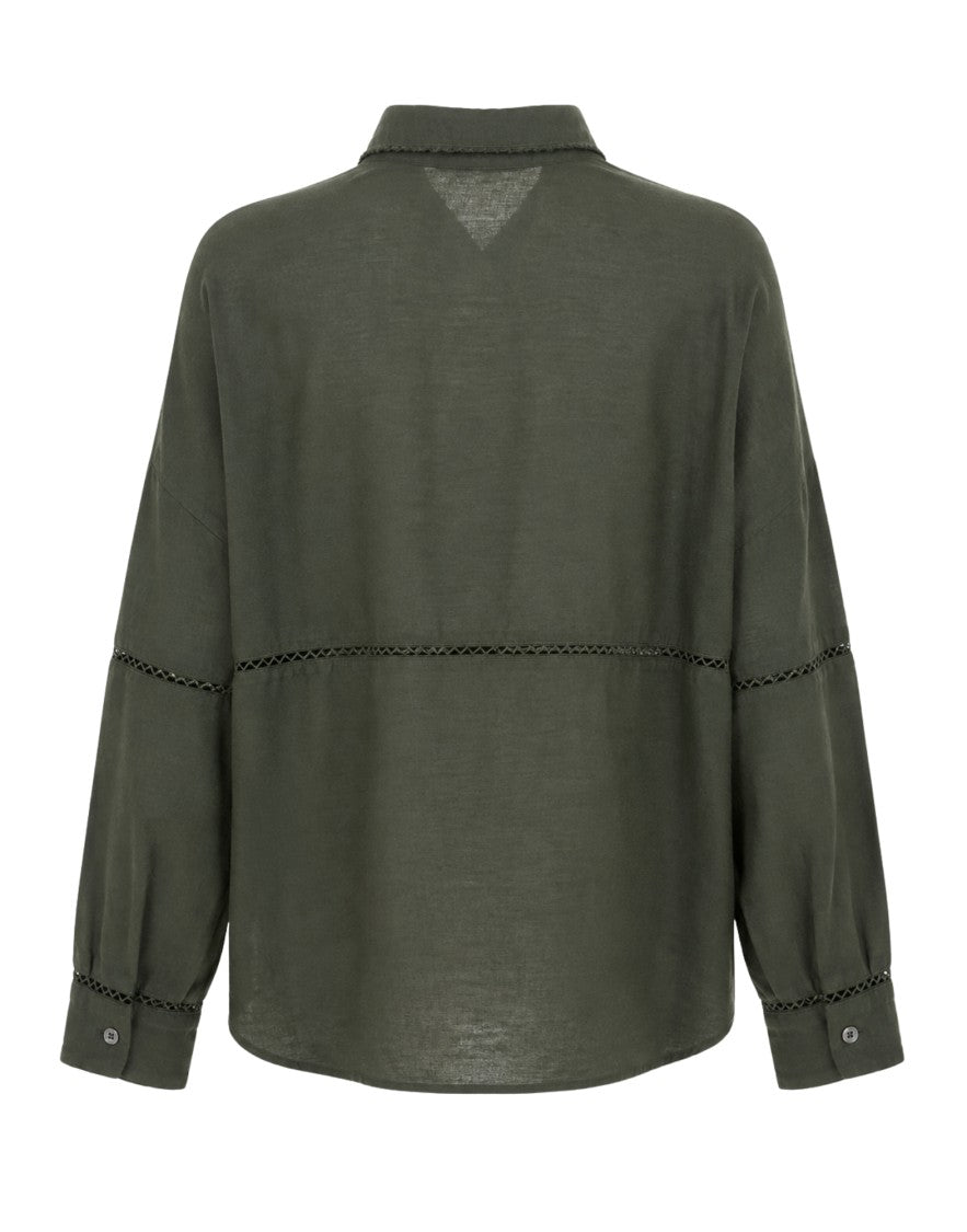 Pomandère Forest Openwork Cotton-Wool Shirt