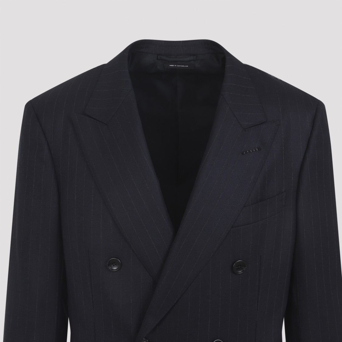 Tom Ford Double-Breasted Wool Blazer With Pinstripe Detail