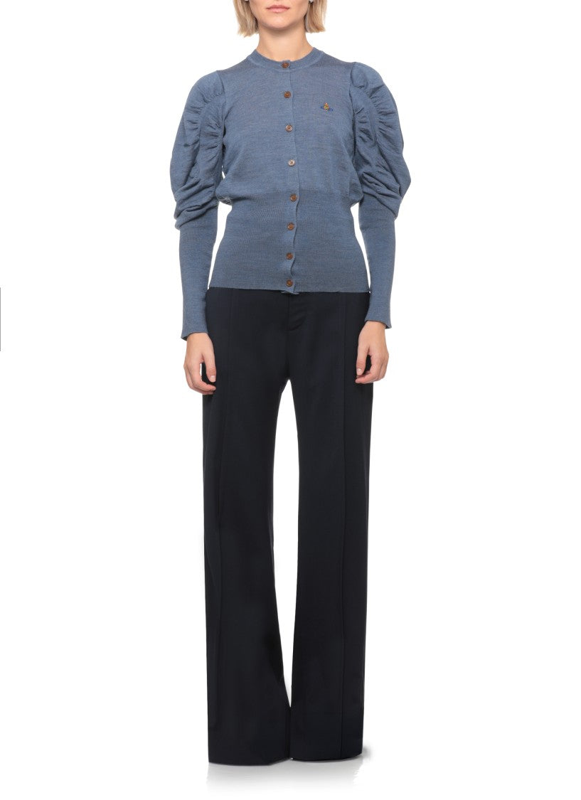 Vivienne Westwood Eli Cardigan With Dramatic Sleeves And Embroidered Logo
