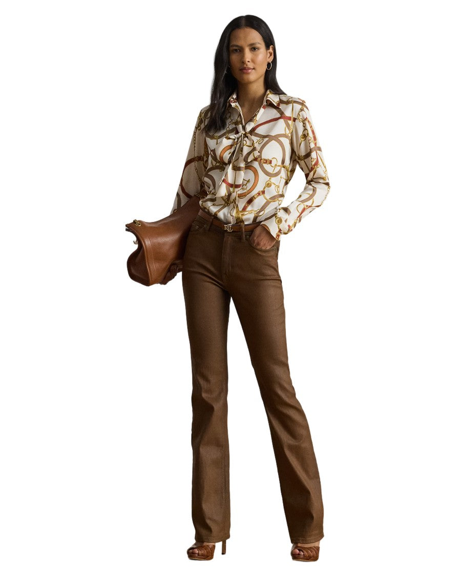 Lauren Ralph Lauren Kristy Tie-Neck Long-Sleeve Button Front Shirt