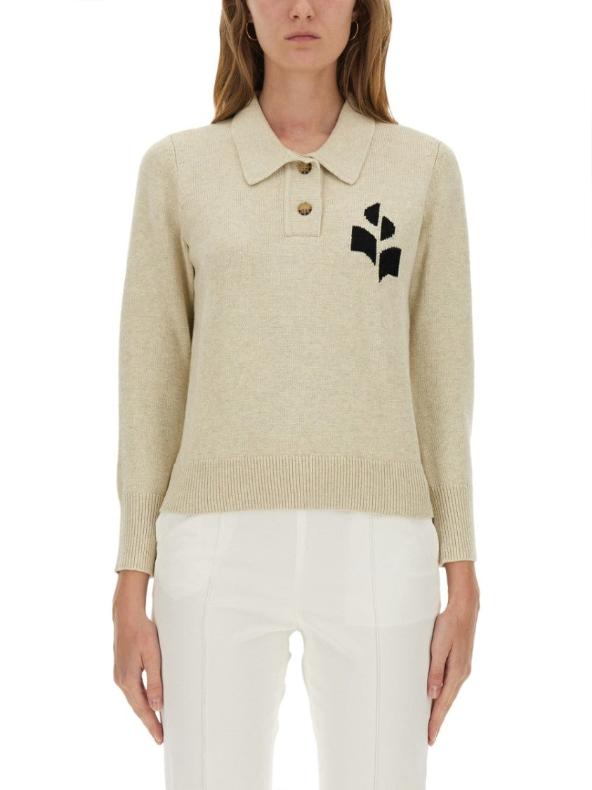 Isabel Marant Étoile Embroidered Logo With Classic Collar Polo Shirt