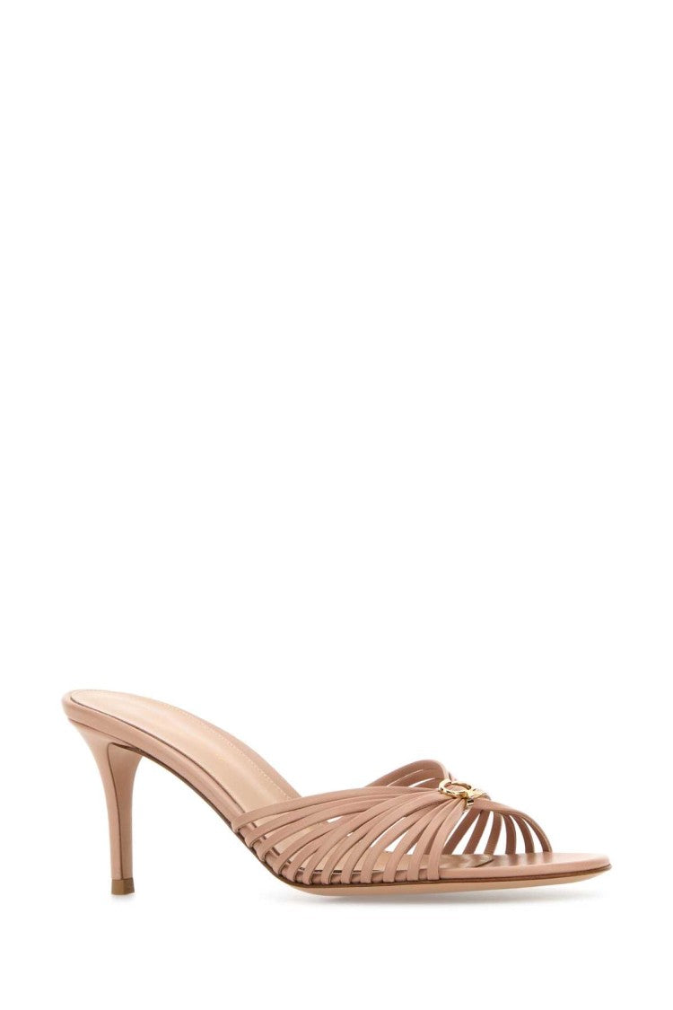 Gianvito Rossi Pink Leather Vyna Mules
